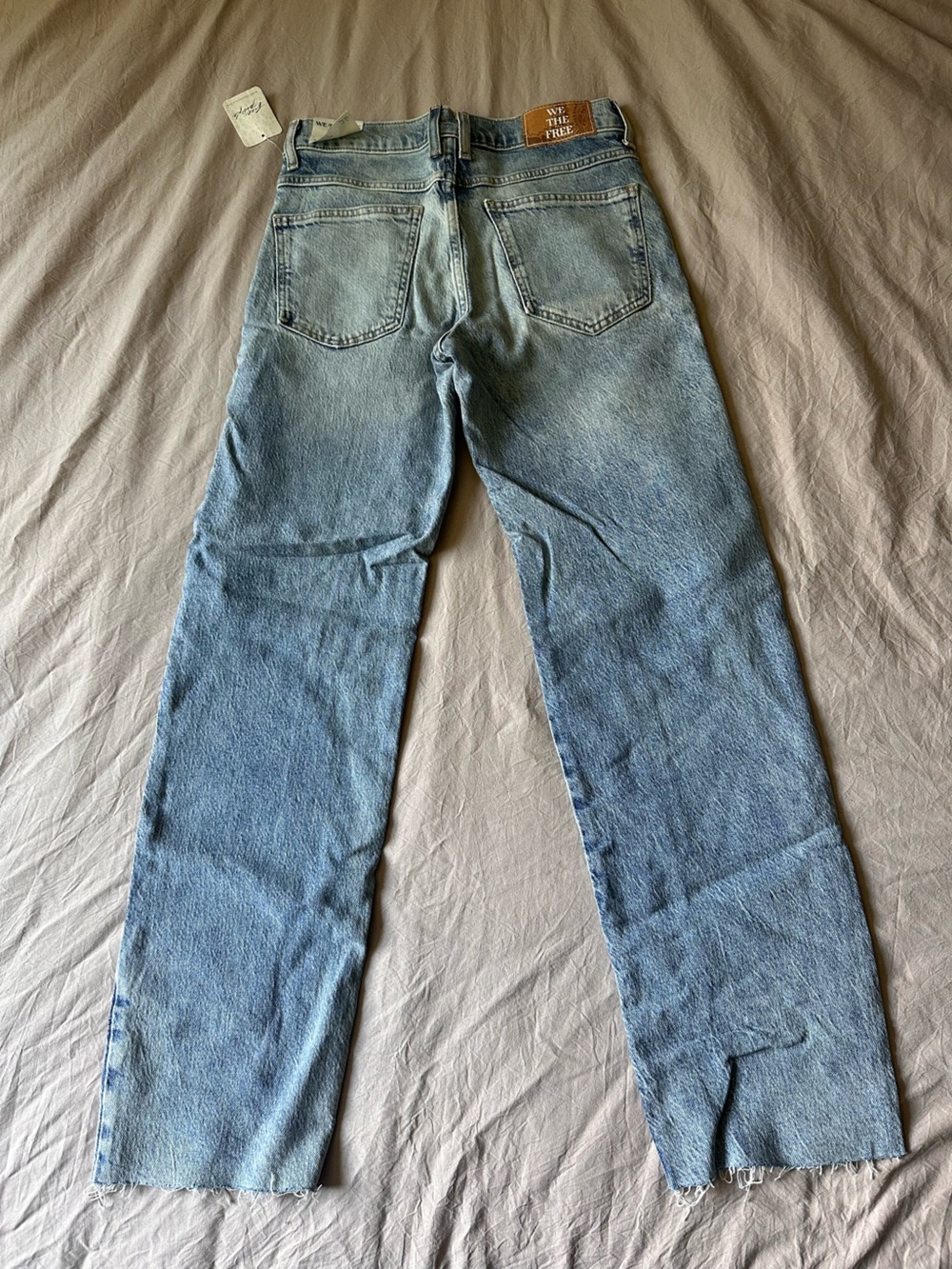 We The Free Women's Risk Taker Light Blue Washed High-Rise Straight-Leg Jeans - Picture 3 of 3